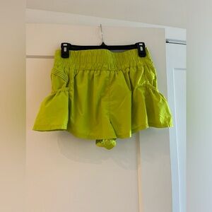 Free People Flirt On Shorts; size small; color bright yellow/green